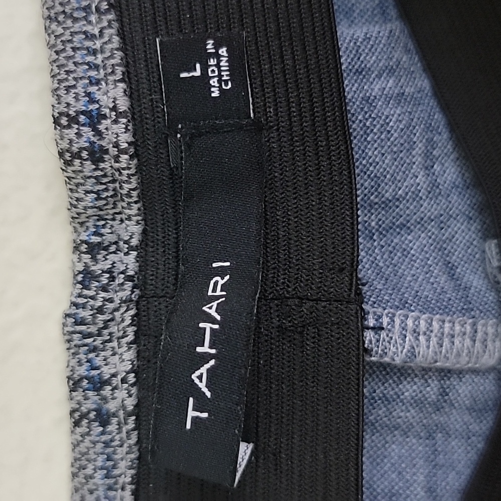 Tahari Black, White & Blue Plaid Slim Pants M/L - Picture 10 of 15